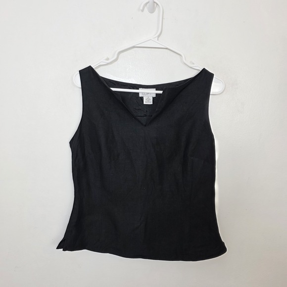 Ann Taylor Loft Tops - Ann Taylor Loft Black Linen Blend Structured Feminine Minimalist Tank Top Size 4